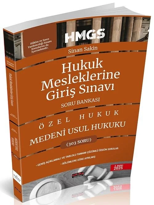 Savaş 2025 HMGS Medeni Usul Hukuk Soru Bankası - Sinan Sakin Savaş Yayınları