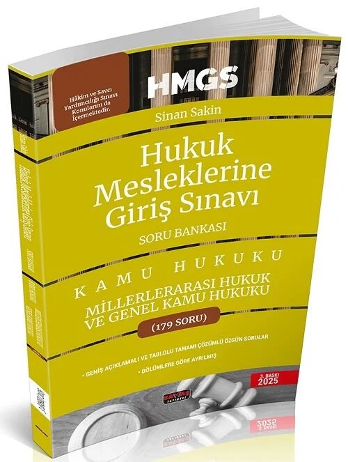 Savaş 2025 HMGS Milletlerarası Hukuk ve Genel Kamu Hukuku Soru Bankası - Sinan Sakin Savaş Yayınları