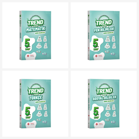 Sonuç 5.Sınıf Tüm Dersler Trend Serisi Soru Bankası Seti 4 Kitap Sonuç Yayınları