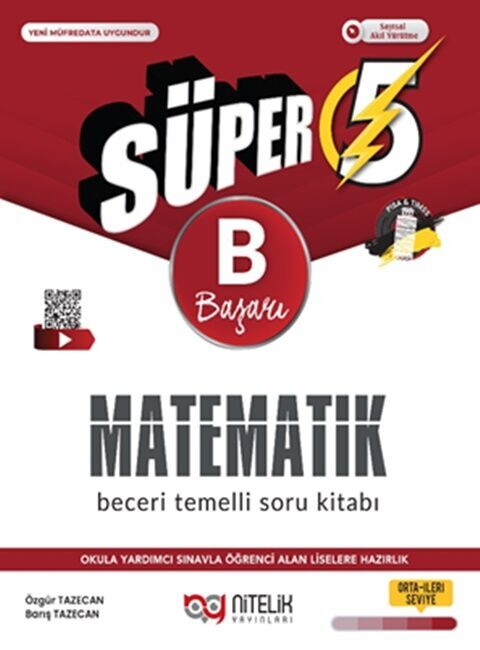 Süper 5.Sınıf Matematik B Başarı Beceri Temelli Soru Kitabı Nitelik Yayınları
