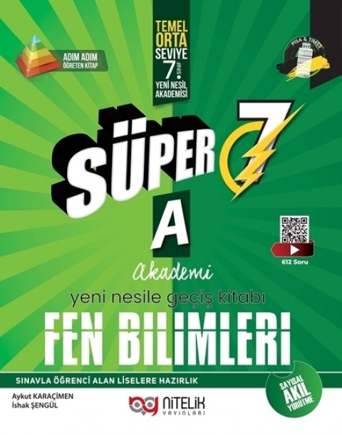 Süper 7. Sınıf Fen Bilimleri A Akademi Yeni Nesile Geçiş Kitabı  Nitelik Yayınları