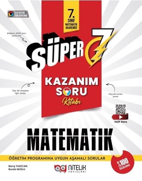 Süper 7.Sınıf Matematik Kazanım Soru Kitabı  Nitelik Yayınları