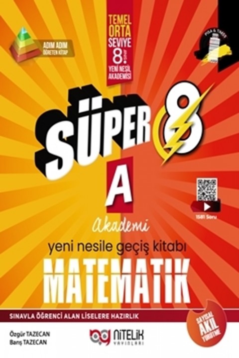 Süper 8. Sınıf Matematik A Akademi Yeni Nesile Geçiş Kitabı  Nitelik Yayınları