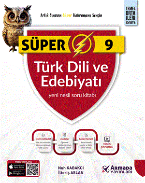 Süper 9. Sınıf Türk Dili ve Edebiyatı Yeni Nesil Soru Kitabı Armada Yayınları