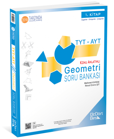 TYT AYT Geometri Soru Bankası 1. Kitap ÜçDörtBeş Yayınları