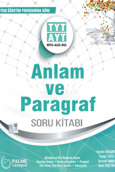 TYT AYT KPSS ALES DGS Anlam ve Paragraf Soru Kitabı Palme Yayınları