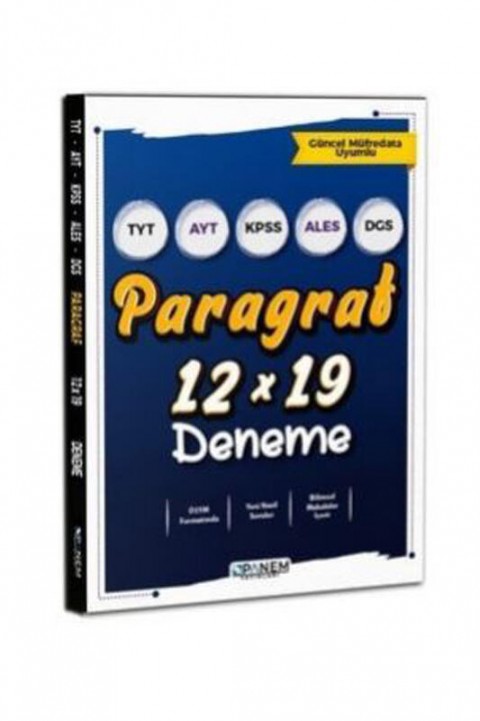 TYT AYT KPSS ALES DGS Paragraf 12x19 Deneme Panem Yayınları