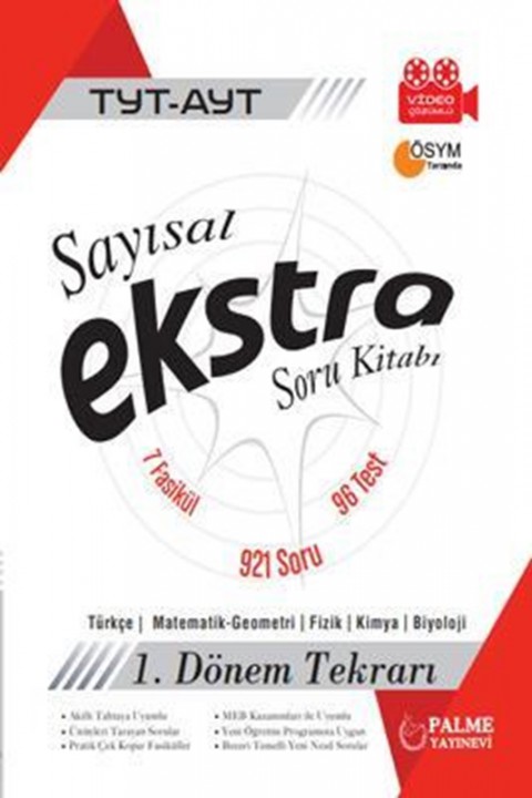 TYT-AYT Sayısal Ekstra Soru Kitabı 1. Dönem Tekrarı Palme Yayınları