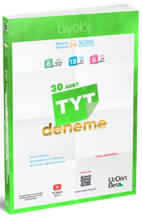 TYT Biyoloji 30 Deneme ÜçDörtBeş Yayınları