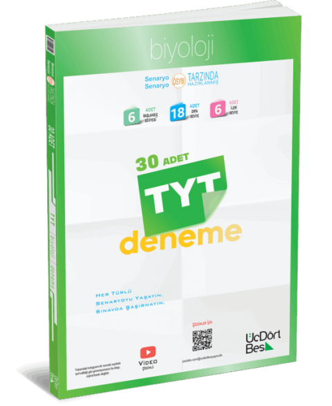 TYT Biyoloji 30 Deneme ÜçDörtBeş Yayınları