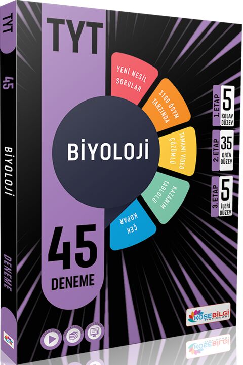TYT Biyoloji 45 Deneme KöşeBilgi Yayınları