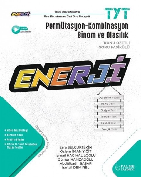 TYT Enerji Permütasyon - Kombinasyon Binom Ve Olasılık Konu Özetli Soru Fasikülü Palme Yayınları