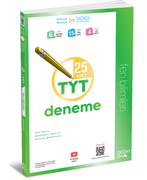 TYT Fen Bilimleri 25 li Deneme ÜçDörtBeş Yayınları
