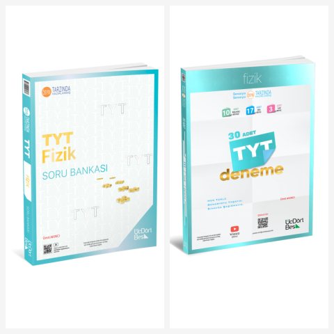 TYT Fizik Soru Bankası ve Deneme Sınavı Seti ÜçDörtBeş Yayınları
