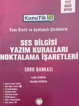 TYT KPSS Tüm Adaylar İçin Ses Bilgisi Yazım Kuralları Noktalama İşaretleri KonuTik Soru Bankası Okyanus  Yayınları