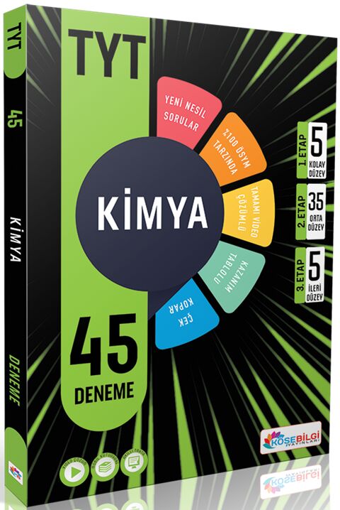 TYT Kimya 45 Deneme KöşeBilgi Yayınları