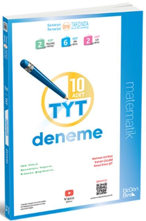 TYT Matematik 10 Deneme Sınavı ÜçDörtBeş Yayınları
