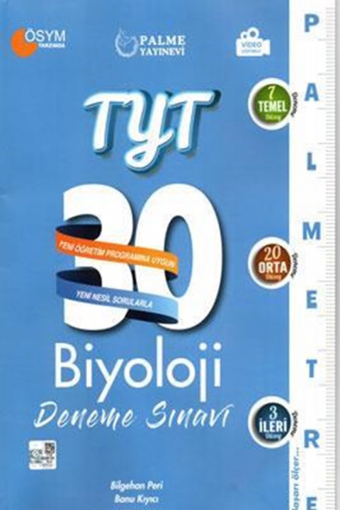 TYT Palmetre Biyoloji 30 Deneme Sınavı Palme Yayınları