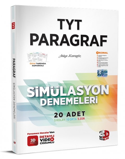 TYT Paragraf Simülasyon 20 li Deneme 3D Yayınları