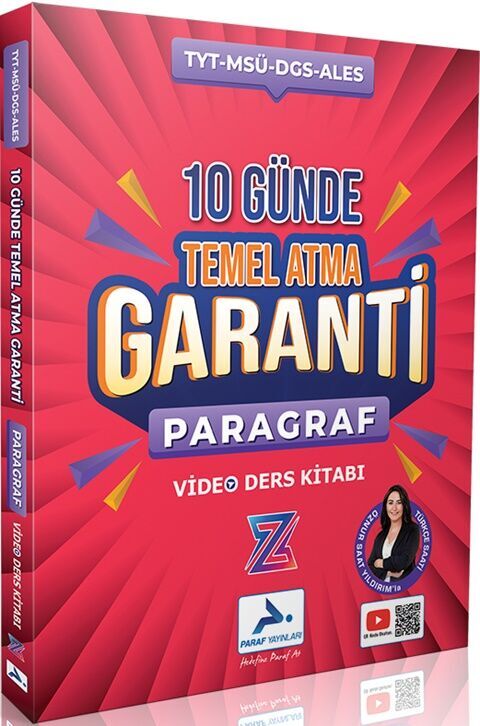 TYT Paragraf Z Takımı 10 Günde Temel Atma Garanti Video Ders Kitabı Paraf Yayınları