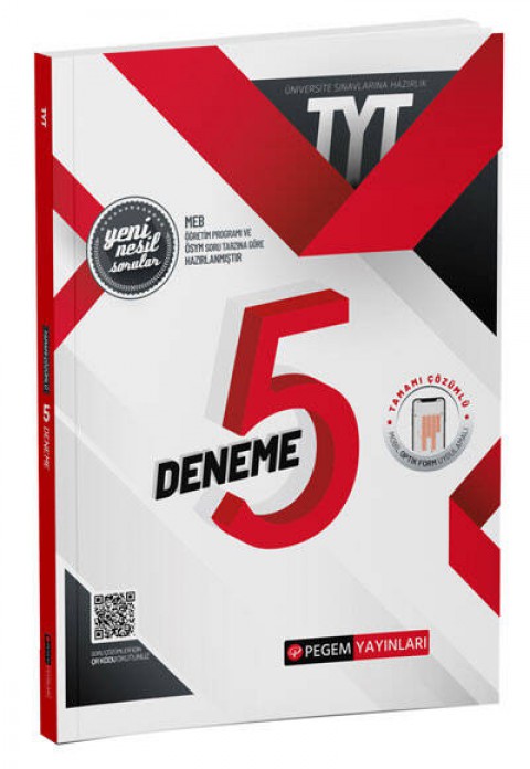 TYT Tamamı Çözümlü 5 Deneme Pegem Akademi Yayıncılık