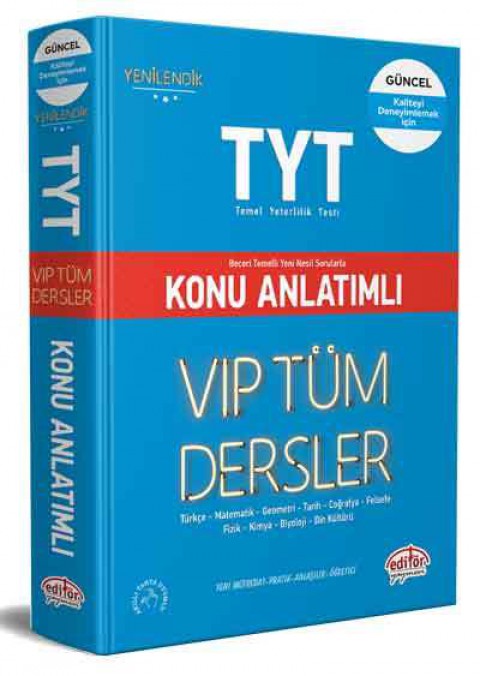 TYT Tüm Dersler Konu Anlatımlı Mavi Kitap Editör Yayınları