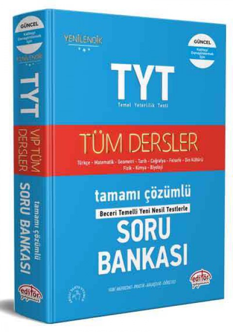 TYT Tüm Dersler Soru Bankası Mavi Kitap Editör Yayınları