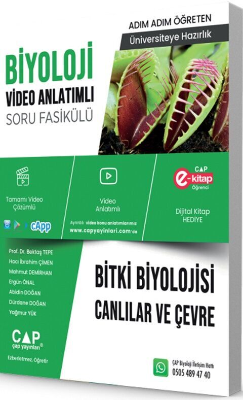 Üniversiteye Hazırlık Biyoloji Bitki Biyolojisi Canlılar ve Çevre Soru Fasikülü Çap Yayınları