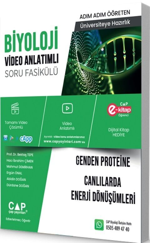 Üniversiteye Hazırlık Biyoloji Genden Proteine Canlılarda Enerji Dönüşümleri Soru Fasikülü Çap Yayınları