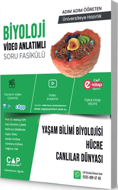 Üniversiteye Hazırlık Yaşam Bilimi Biyolojisi Hücre ve Canlılar Dünyası Soru Fasikülü Çap Yayınları