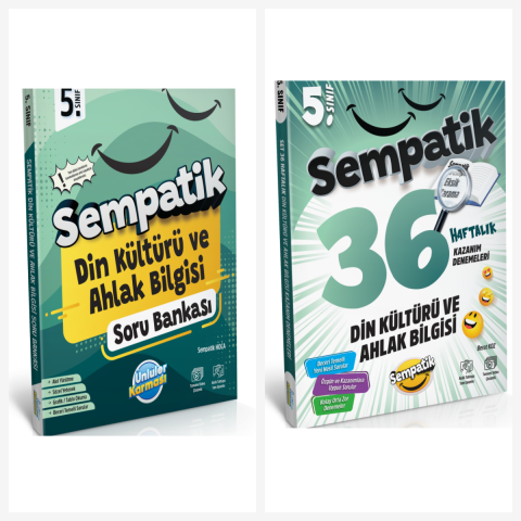 Ünlüler Karması 5. Sınıf Din Kültürü Soru Bankası ve Haftalık Deneme Seti 2 Kitap