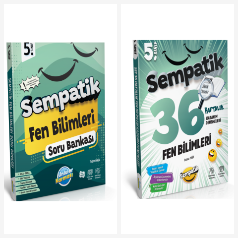 Ünlüler Karması 5. Sınıf Fen Bilimleri Soru Bankası ve Haftalık Deneme Seti 2 Kitap