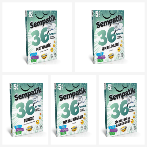 Ünlüler Karması 5. Sınıf Tüm Dersler 36 Haftalık Kazanım Denemeleri Seti 5 Kitap Ünlüler Karması