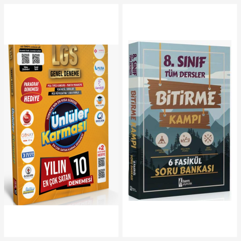 Ünlüler Karması 8. Sınıf LGS 10 Yayın 10+2 Karma Deneme ve Bitirme Kampı Seti 2 Kitap