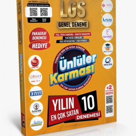 Ünlüler Karması 8. Sınıf LGS 10 Yayın 10+2 Karma Deneme