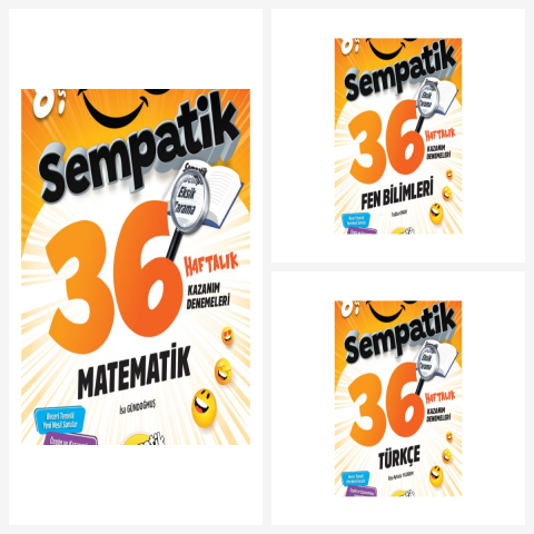 Ünlüler Karması 8. Sınıf Matematik + Fen Bilimleri + Türkçe Sempatik 36 Hafta Kazanım Denemeleri Seti Ünlüler Karması
