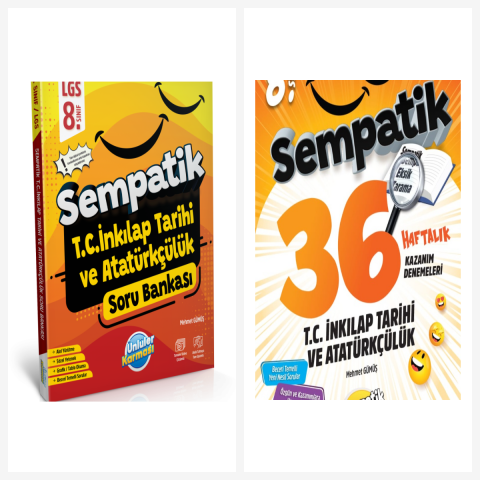 Ünlüler Karması 8. Sınıf T.c. İnkilap Tarihi Soru Bankası ve Haftalık Deneme Seti 2 Kitap Ünlüler Karması 8. Sınıf T.c. İnkilap Tarihi Soru Bankası ve Haftalık Deneme Seti 2 Kitap
