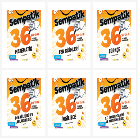 Ünlüler Karması 8. Sınıf Tüm Dersler Sempatik 36 Hafta Kazanım Denemeleri Seti 6 Kitap Ünlüler Karması