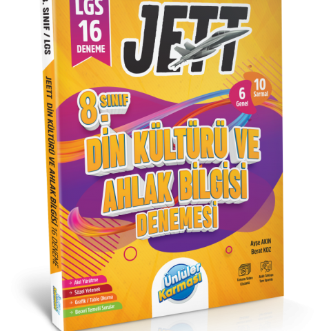 Ünlüler Karması LGS Jett Din Kültürü ve Ahlak Bilgisi 16 Deneme Sınavı Ünlüler Karması Yayınları