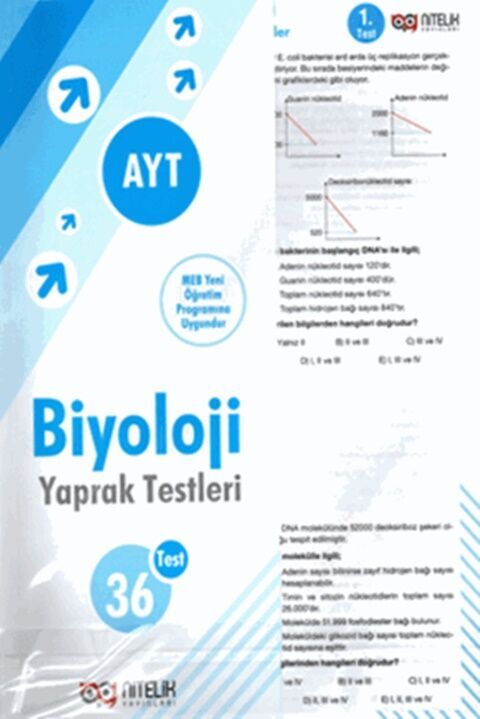 YKS AYT Biyoloji Yaprak Test Nitelik Yayınları