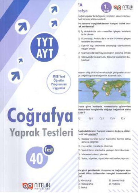 YKS TYT AYT Coğrafya Yaprak Test Nitelik Yayınları