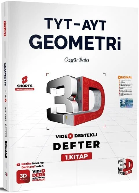 YKS TYT AYT Geometri Video Destekli Defter 1. Kitap 3D Yayınları
