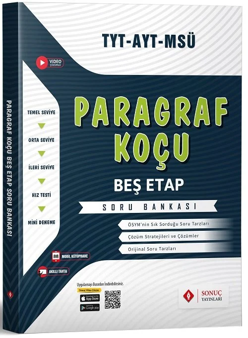 YKS TYT AYT MSÜ Paragraf Koçu Beş Etap Soru Bankası Sonuç Yayınları