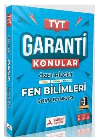 YKS TYT Fen Bilimleri Garanti Konular Soru Bankası Paraf Akademi Yayınları