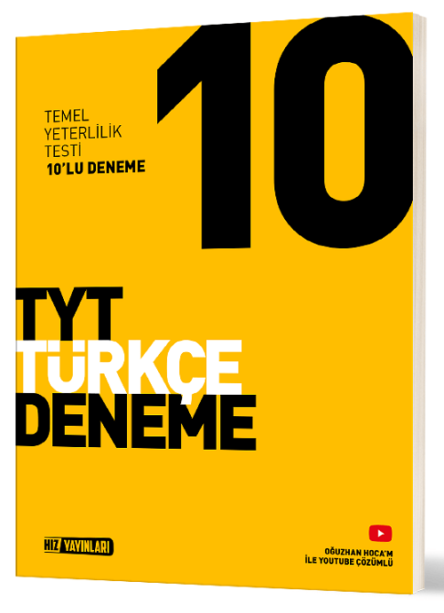 YKS TYT Türkçe 10 Deneme Hız Yayınları