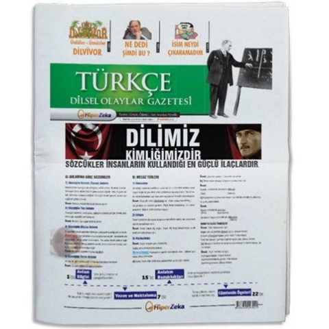 YKS  Türkçe Dilsel Olaylar Gazetesi Hiper Zeka Yayınları