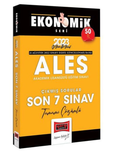 Yargı 2023 ALES Ekonomik Seri Tamamı Çözümlü Son 7 Sınav Çıkmış Sorular Yargı Yayınları