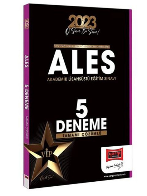2023 ALES Tamamı Çözümlü 5 Deneme Yargı Yayınları