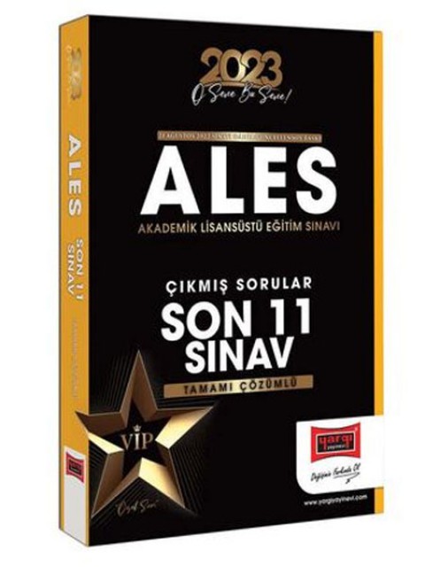 Yargı 2023 ALES Tamamı Çözümlü Çıkmış Sınav Soruları Son 11 Sınav Yargı Yayınları