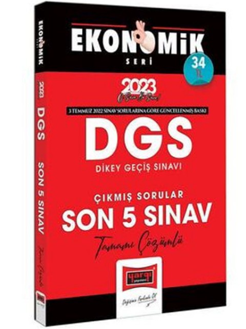 2023 DGS Ekonomik Seri Tamamı Çözümlü Son 5 Yıl Çıkmış Sınav Soruları Yargı Yayınları